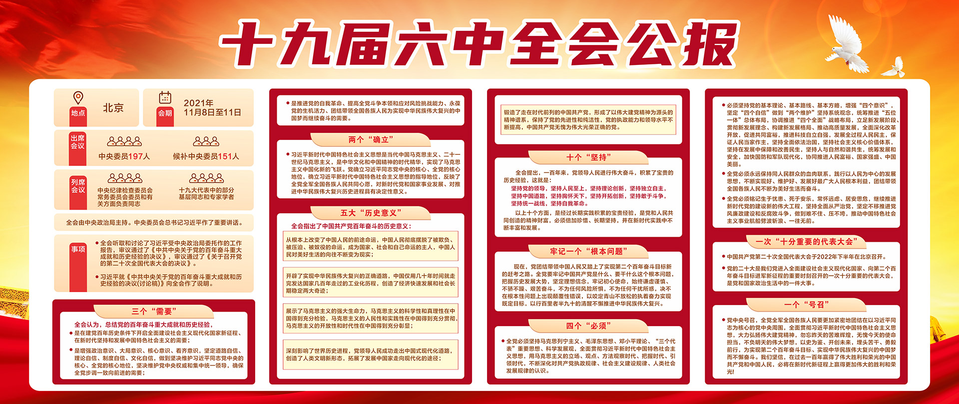 十九届六中全会公报